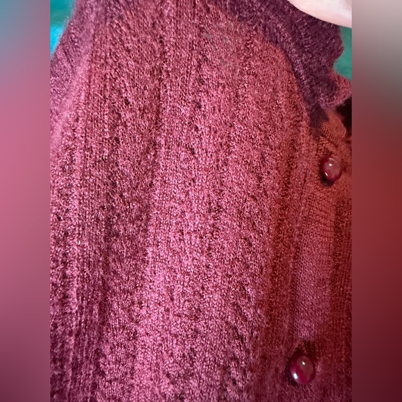 Sezane Louis Cardigan Burgundy - Size XS - Picture 9 of 12